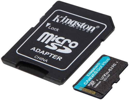 Carte mémoire microSDXC Kingston Canvas Go Plus Android A2, 128Go, Classe 10 / UHS-1 U3, Avec Adaptateur SDCG4/128GB