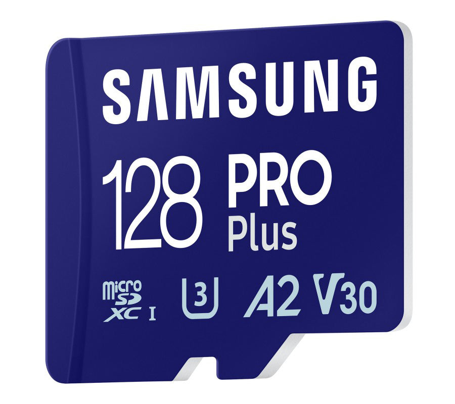 Scheda di memoria microSDXC Samsung PRO Plus, 128Gb, Classe 10 / UHS-1 U3, con Lettore di Schede MB-MD128SB/WW