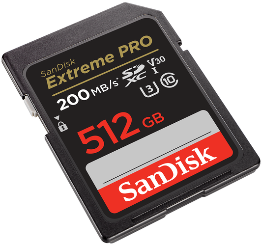 Scheda di memoria SDXC SanDisk Extreme Pro, 512Gb, Classe 10 / UHS-1 U3 SDSDXXD-512G-GN4IN