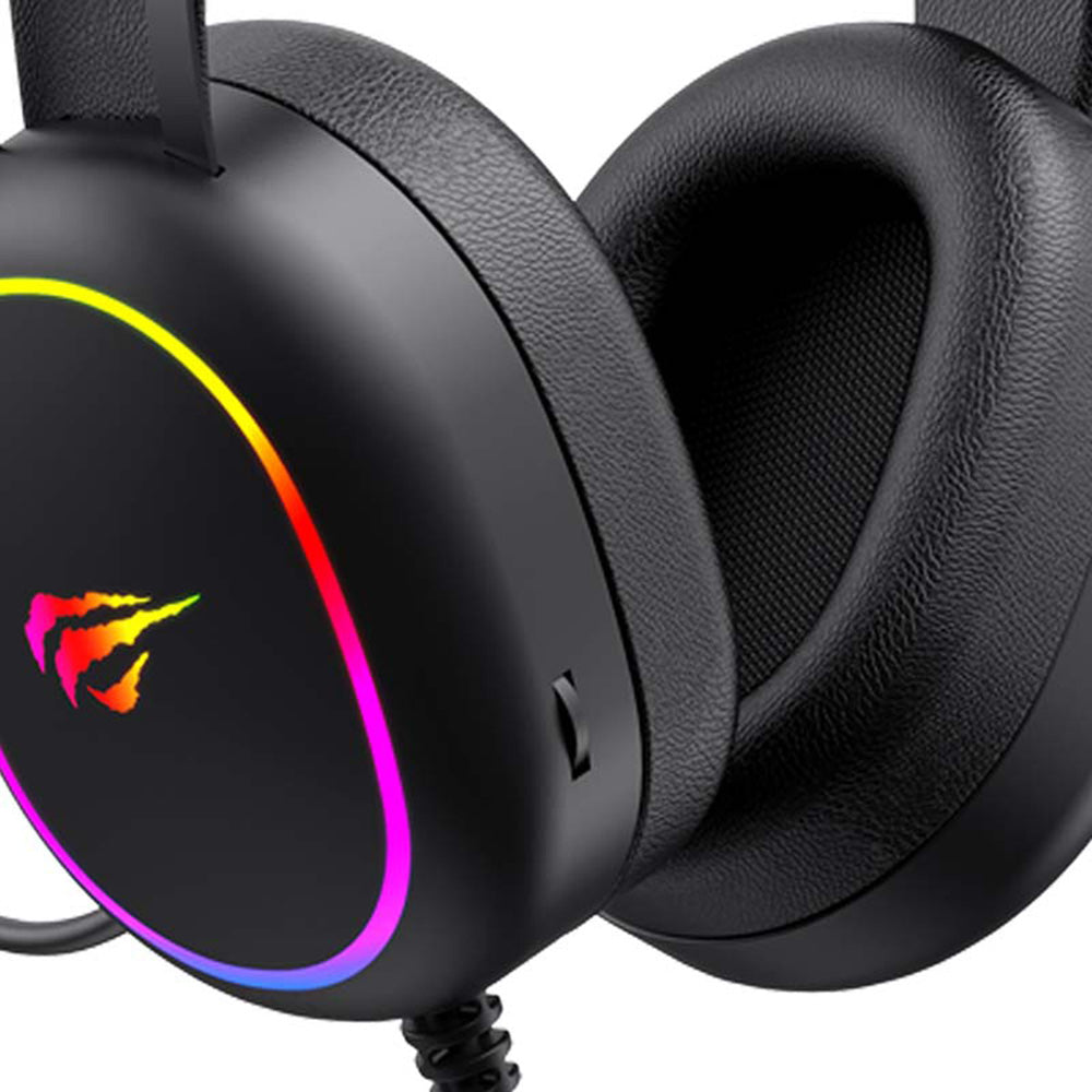 Cuffie Gaming 3.5mm HAVIT H2016d, RGB, 2m, Nere