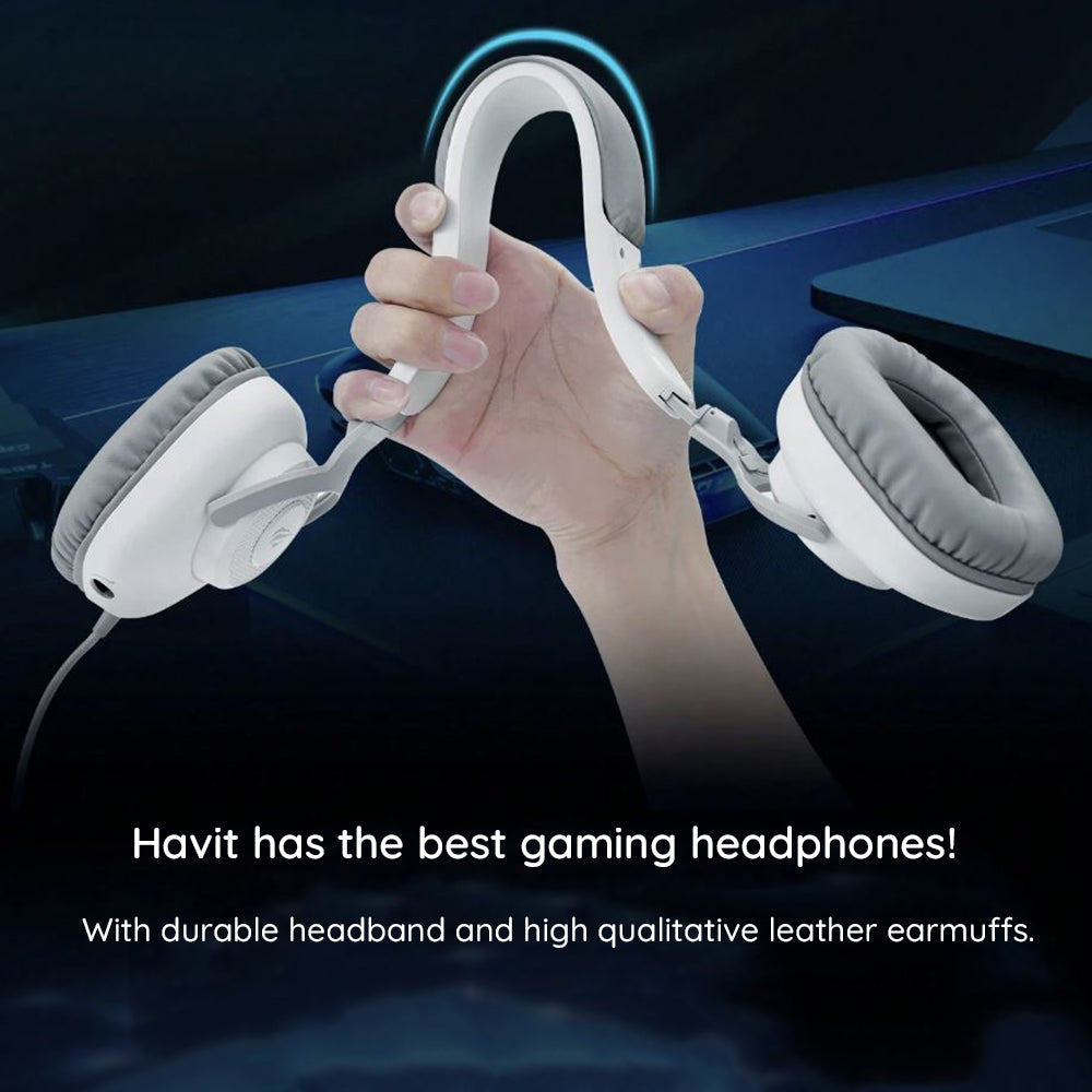 Cuffie Gaming USB HAVIT H2230U, 1.8m, Bianche