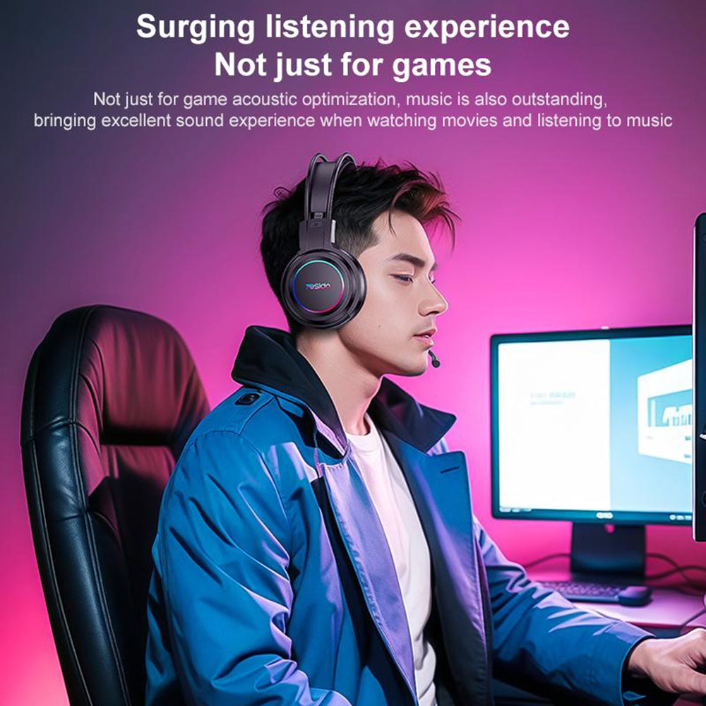Gaming-Headset USB Yesido EK05, RGB, 1,2m, Schwarz