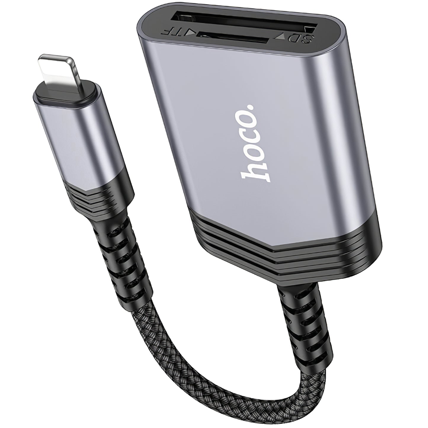 Lightning Card Reader HOCO UA25, SD - microSD, Grau