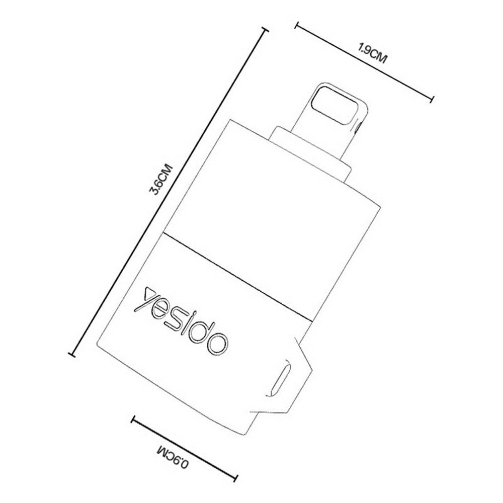 Lettore di schede Lightning Yesido GS38, microSD, Grigio, Ricondizionato