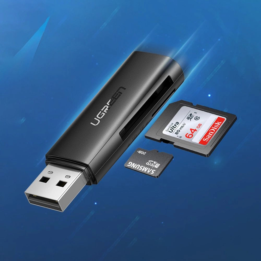 Lecteur de carte USB 3.0 UGREEN CM264, SD - microSD, Noir
