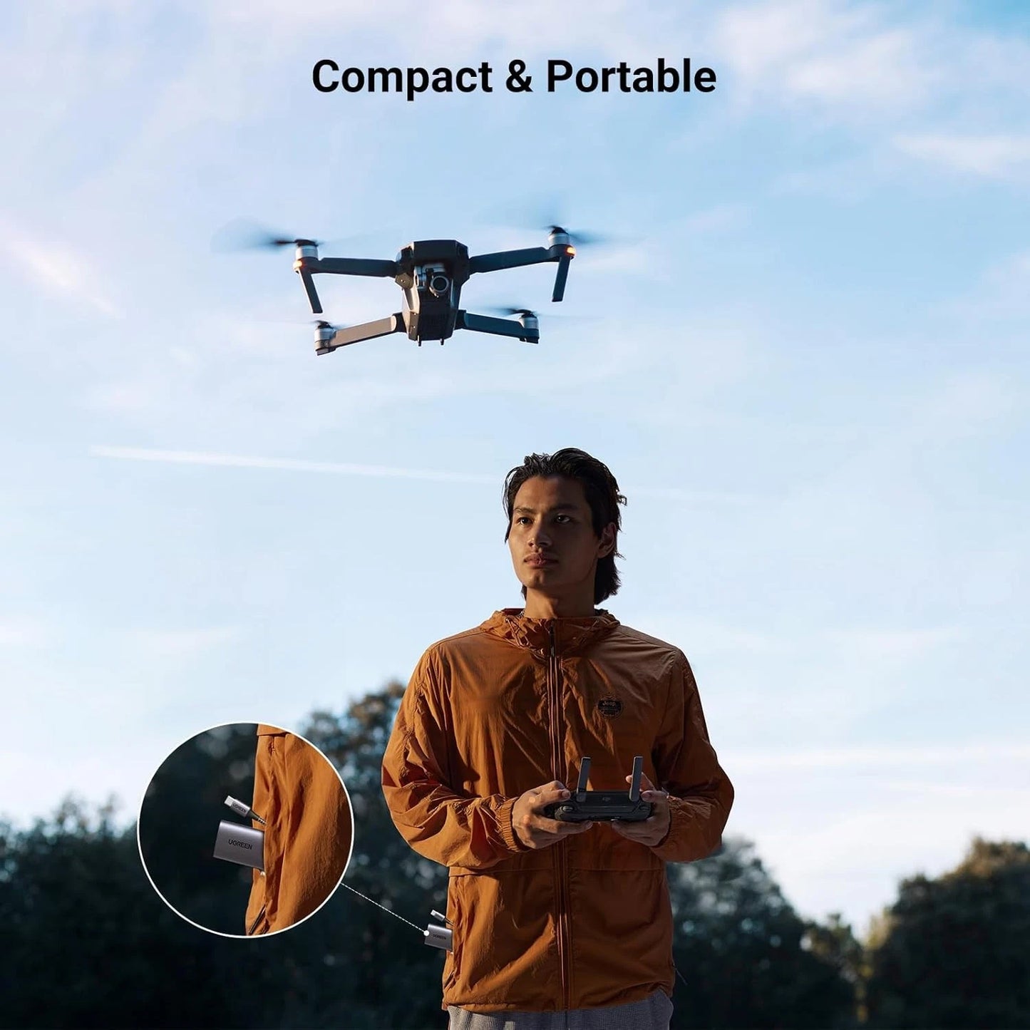 USB-C Kartenleser UGREEN CM401, SD - microSD, Grau