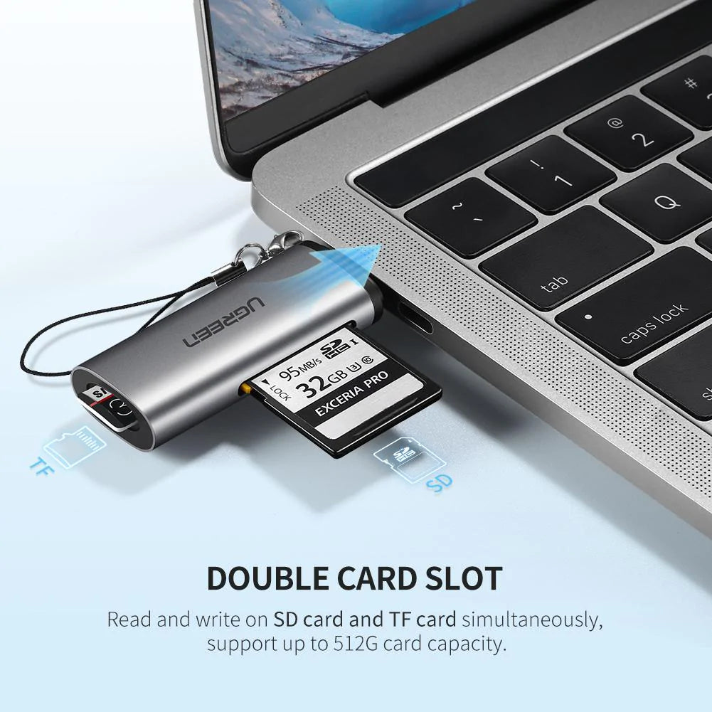Kartenleser USB-C UGREEN CM184, SD - microSD, Grau