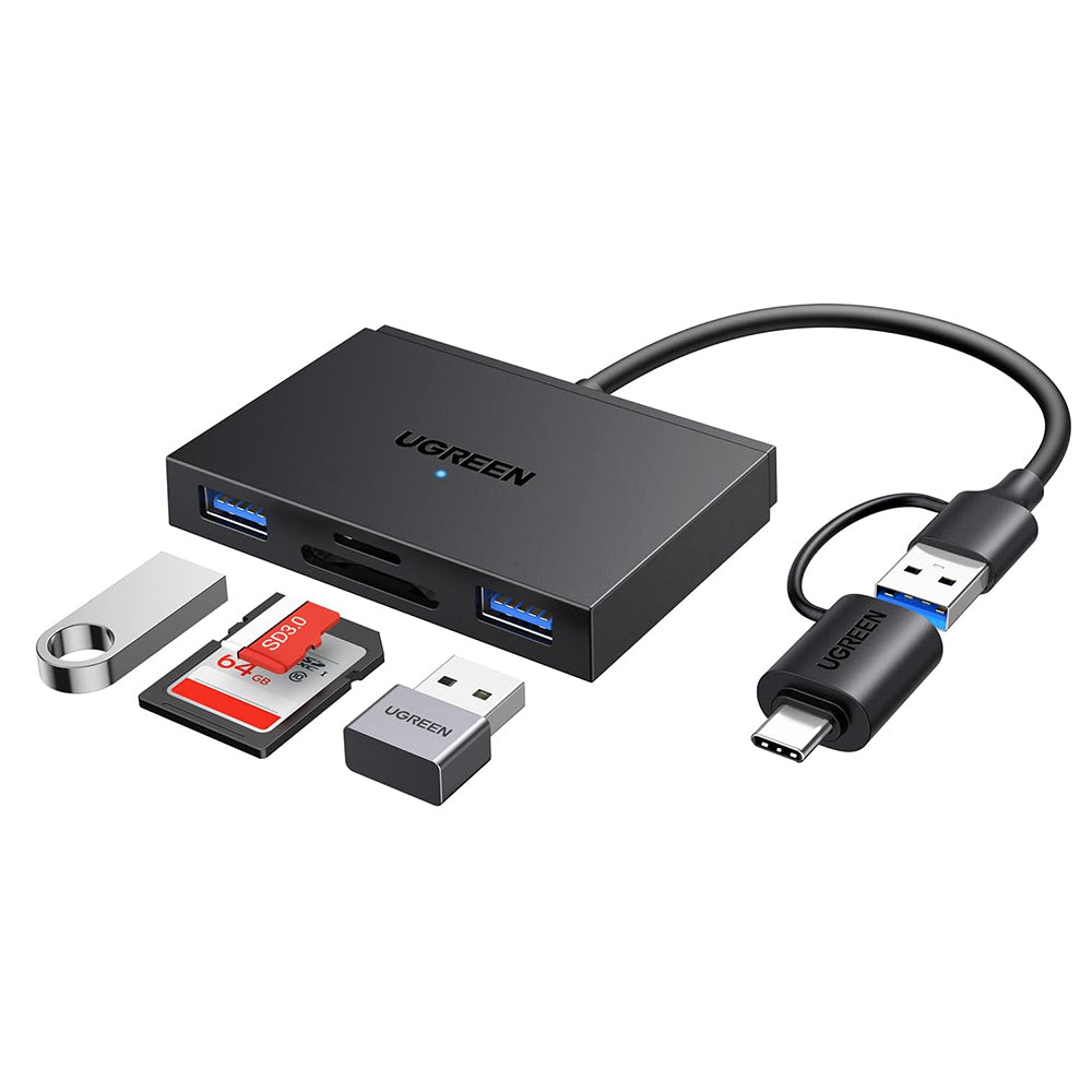 Lecteur de carte USB / USB-C UGREEN CM812 (45167), SD - microSD - 2 x USB-A, Noir