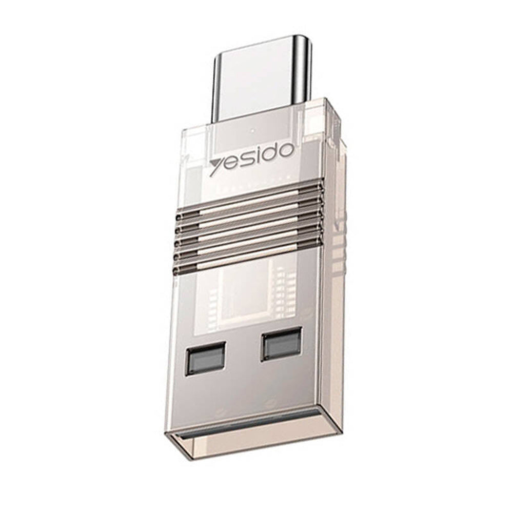 USB / USB-C Kartenleser Yesido GS21, microSD, Transparent