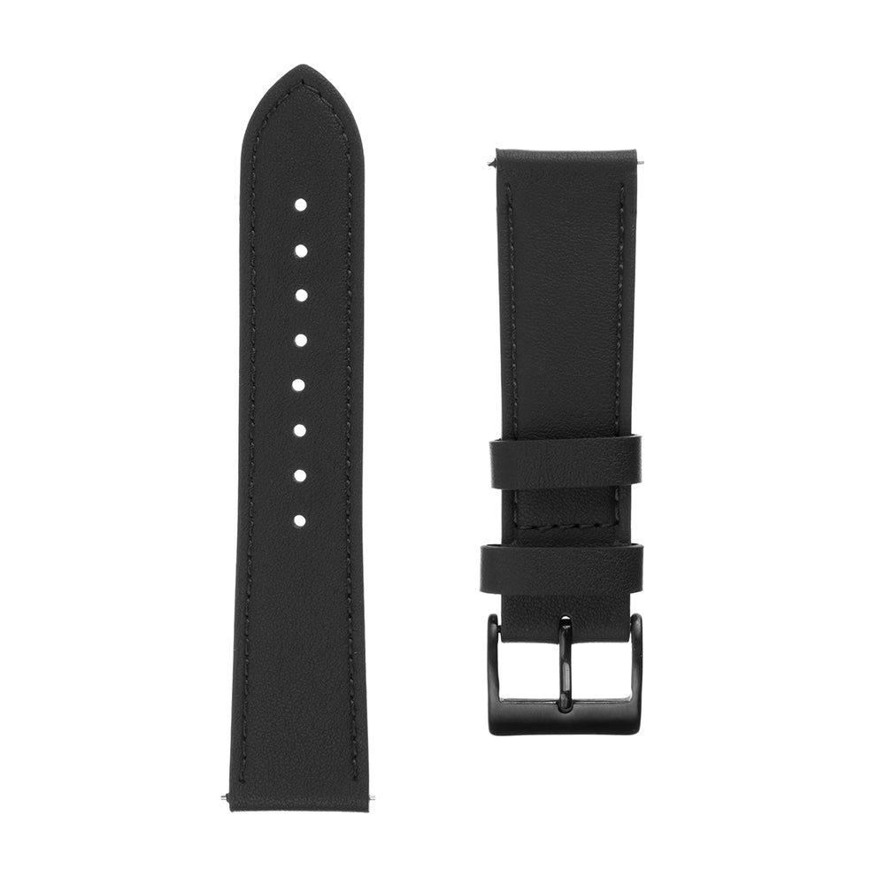 Fixed Leather Armband für Huawei Watch / Xiaomi Watch Series, 22mm, Schwarz