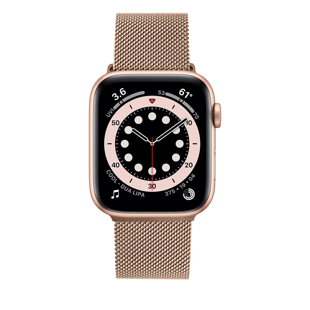 Bracelet Fixed Mesh pour Apple Watch 42mm / 41mm / 40mm / 38mm Series, Rose Doré