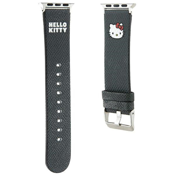 Cinturino Hello Kitty Leather Kitty Head per Apple Watch 42mm / 41mm / 40mm / 38mm Series, Nero