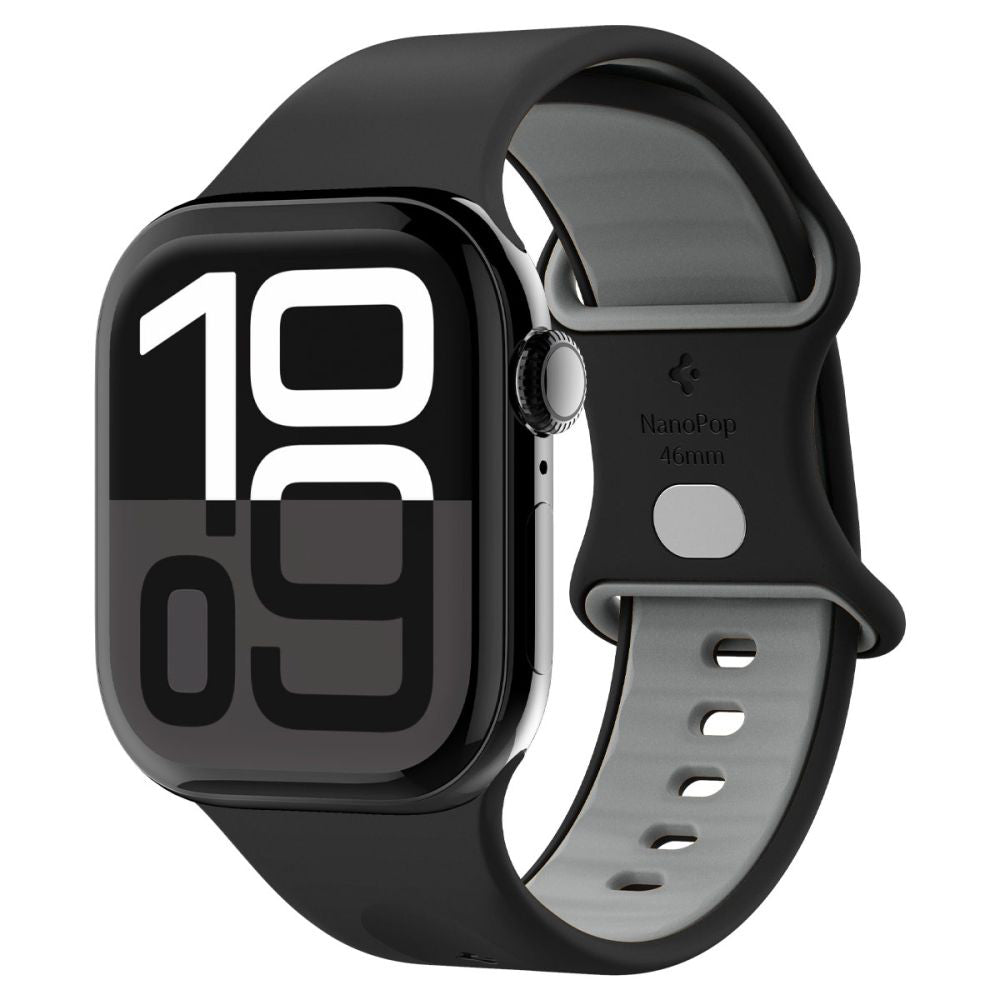 Spigen Nano Pop Armband für Apple Watch 49mm / 46mm / 45mm / 44mm / 42mm Serie, Schwarz AMP09321