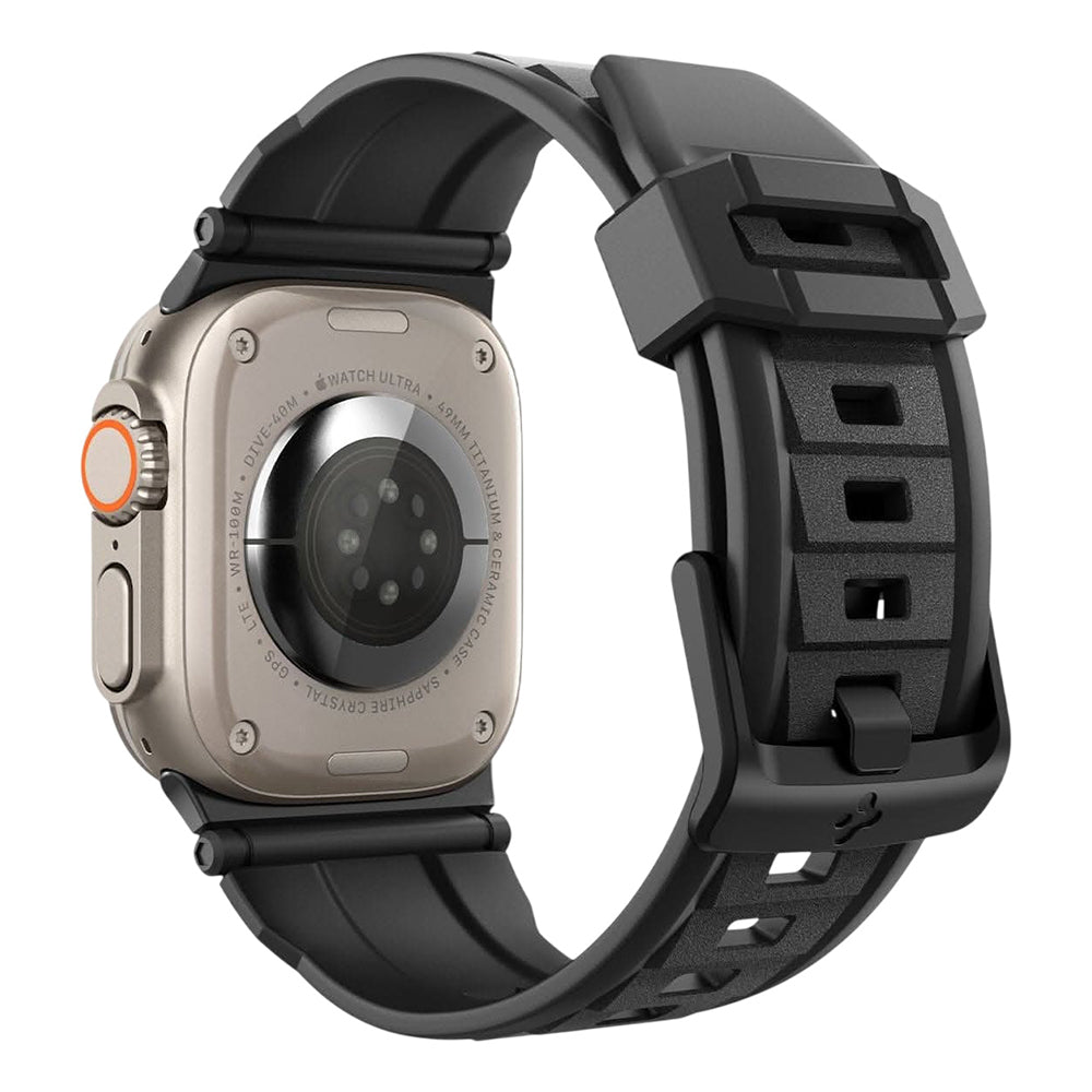 Bracelet Spigen Rugged pour Apple Watch Series 49 mm / 46 mm / 45 mm / 44 mm, noire AMP07105
