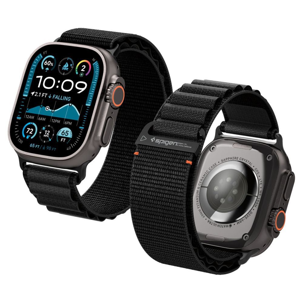 Bracelet Spigen WBF1 pour Apple Watch 49mm / 46mm / 45mm / 44mm Series, Noir AMP10144