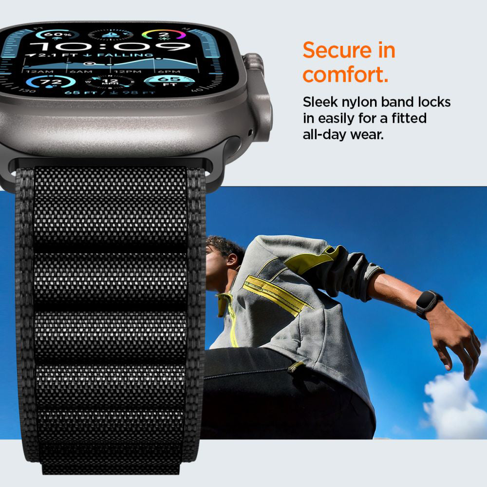 Bracelet Spigen WBF1 pour Apple Watch 49mm / 46mm / 45mm / 44mm Series, Noir AMP10144