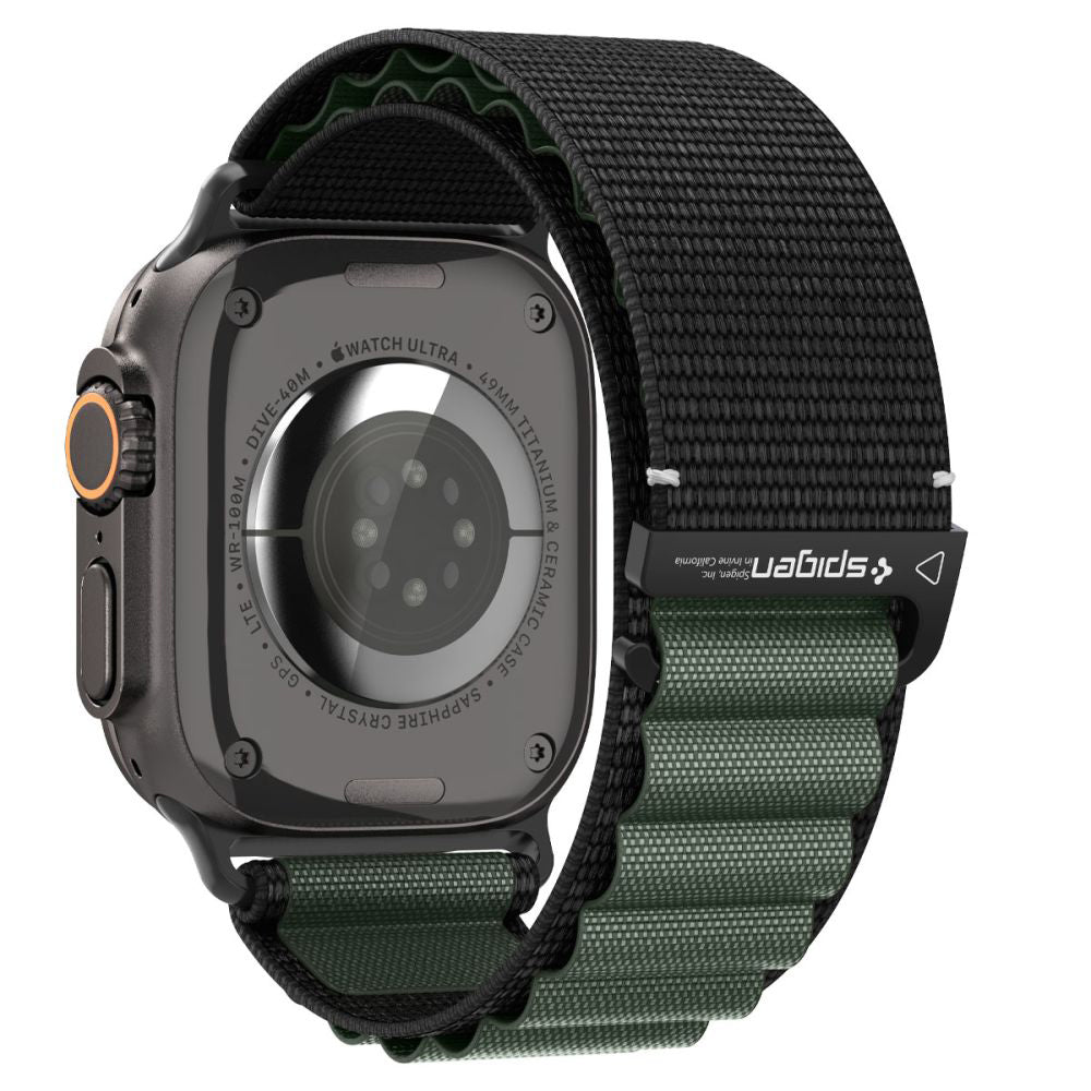 Bracelet Spigen WBF1 pour Apple Watch 49mm / 46mm / 45mm / 44mm Series, Noir Vert AMP10223