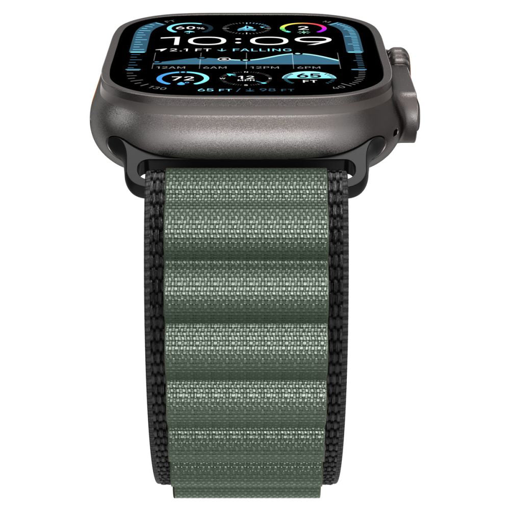 Bracelet Spigen WBF1 pour Apple Watch 49mm / 46mm / 45mm / 44mm Series, Noir Vert AMP10223