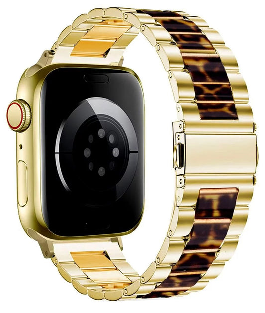 Tech-Protect Modern Leopard Armband für Apple Watch 42mm / 41mm / 40mm Serie, Gold