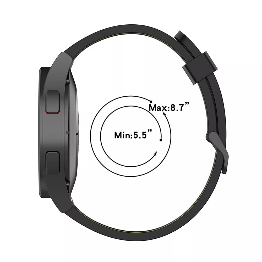 Cinturino Techsuit W002 per Samsung Galaxy Watch / Huawei Watch Series, 20mm, Nero