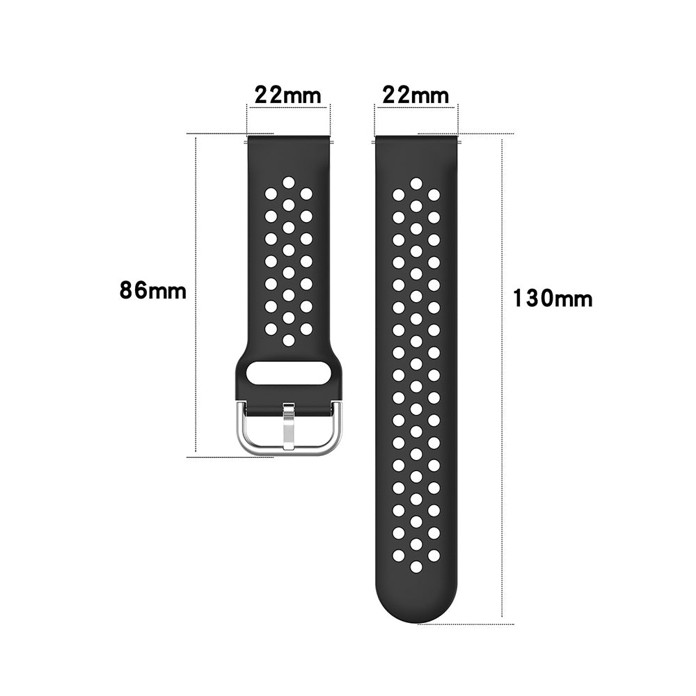 Techsuit W004 Armband für Samsung Galaxy Watch / Huawei Watch Series, 22mm, Schwarz