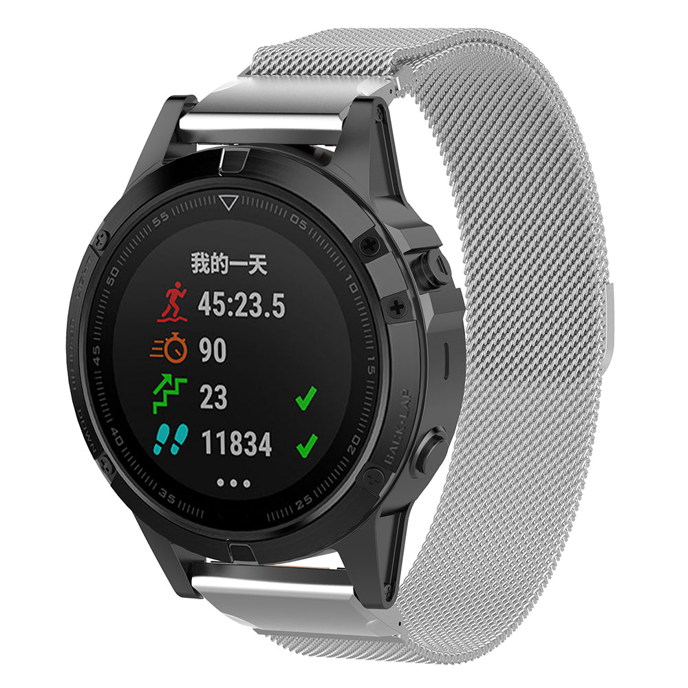 Cinturino Techsuit W009 per Garmin Instinct / Approach / Fenix Watch Series, 20mm, Argento