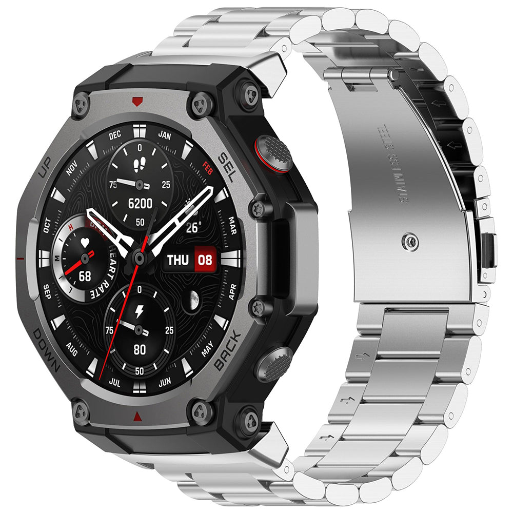 Bracelet Techsuit W010 pour Amazfit T-Rex 3, Argenté