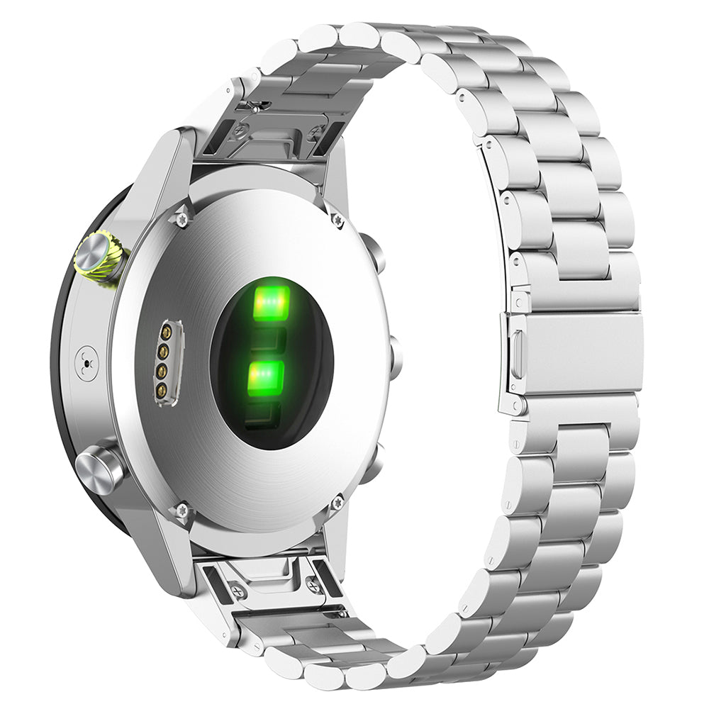 Bracelet Techsuit W010 pour Garmin Watch Fenix / Forerunner Series, 22mm, Argenté