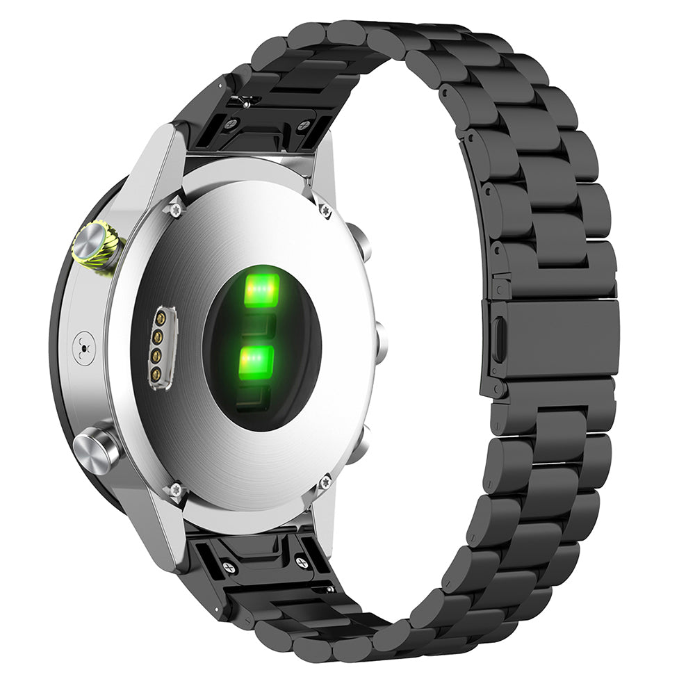 Cinturino Techsuit W010 per Garmin Watch Fenix / Forerunner Series, 22mm, Nero
