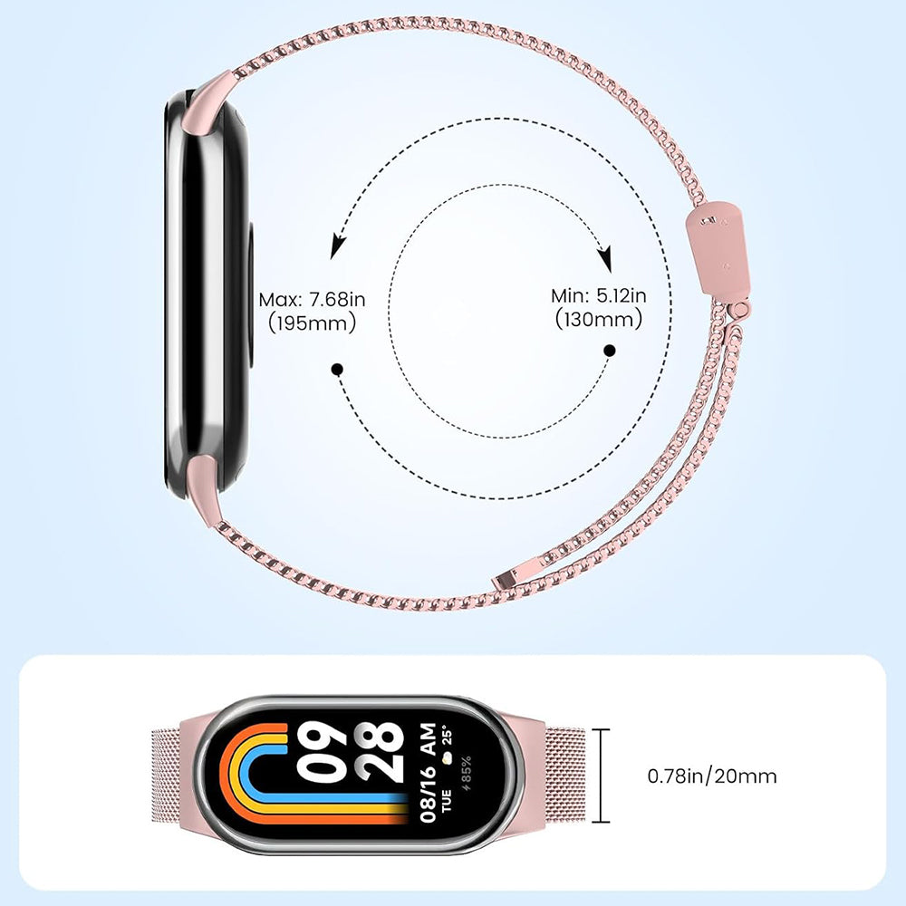 Techsuit W022 Armband für Xiaomi Smart Band 9 / 8, 15mm, Roségold