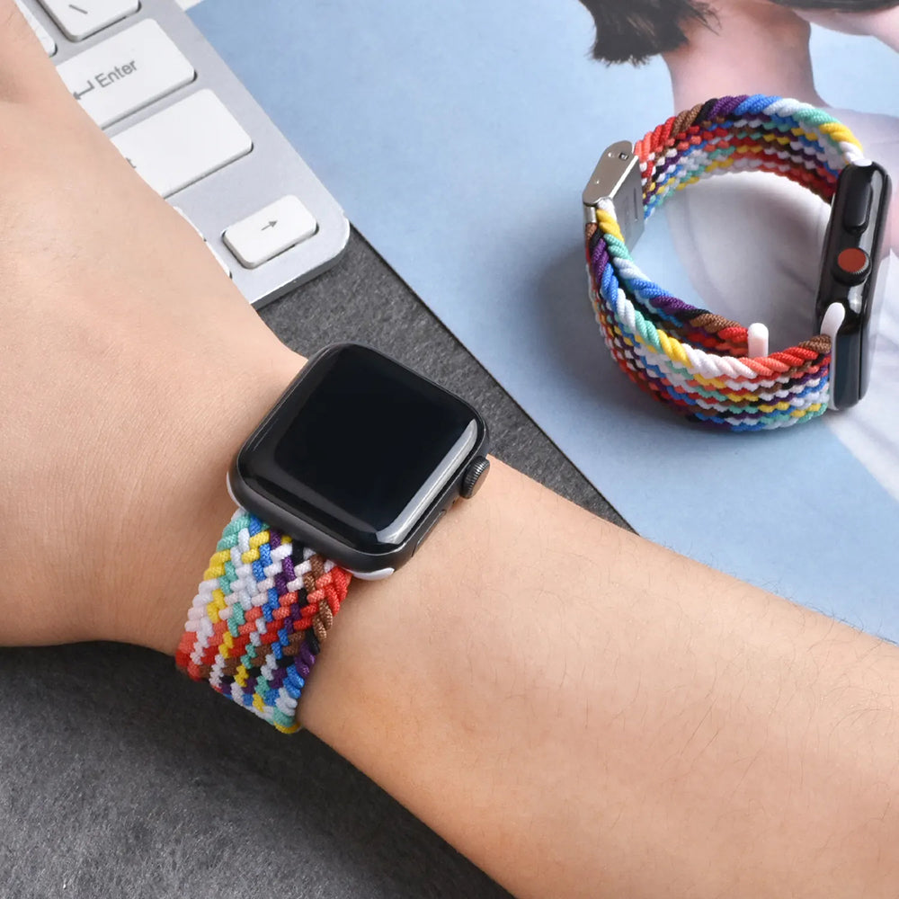 Techsuit W032 Strap for Apple Watch 42mm / 41mm / 40mm / 38mm Series, Multicolor Green