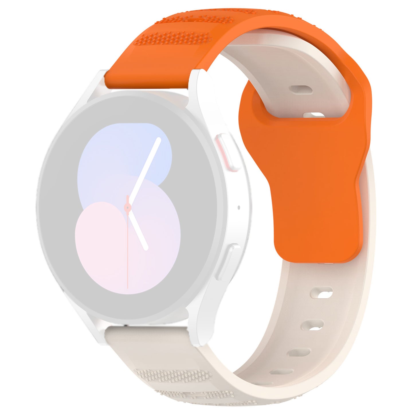 Bracelet Techsuit W050 pour Samsung Galaxy Watch / Huawei Watch Series, Beige Orange