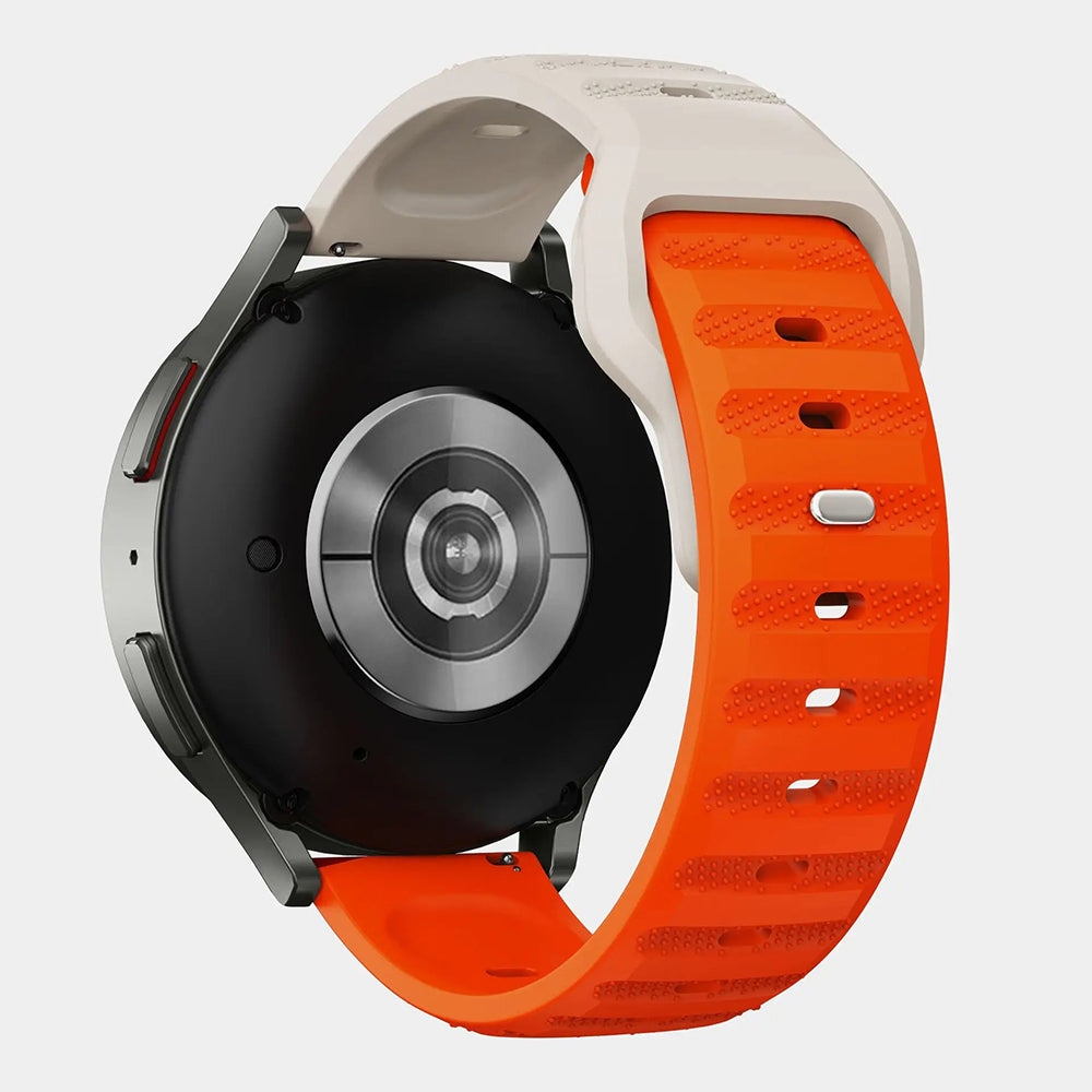Bracelet Techsuit W050 pour Samsung Galaxy Watch / Huawei Watch Series, Beige Orange