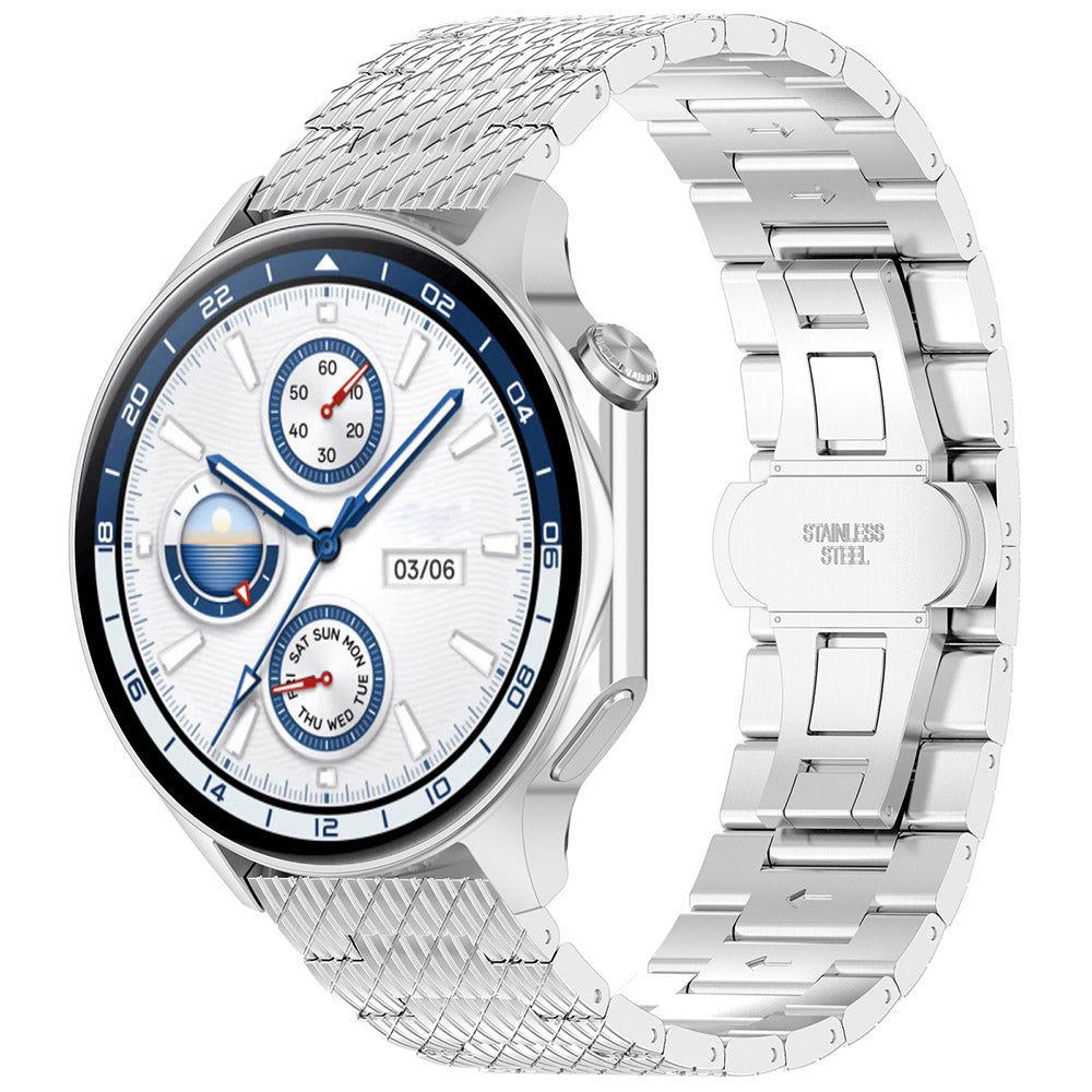 Techsuit W052 Armband für Samsung Galaxy Watch / Huawei Watch Series, 20mm, Silberfarben
