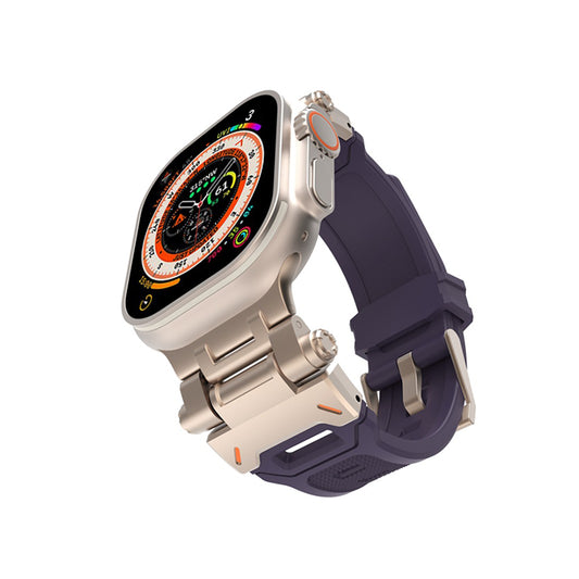 Techsuit W064 Armband für Apple Watch 49mm / 46mm / 45mm / 44mm / 42mm Serie, Silber Lila