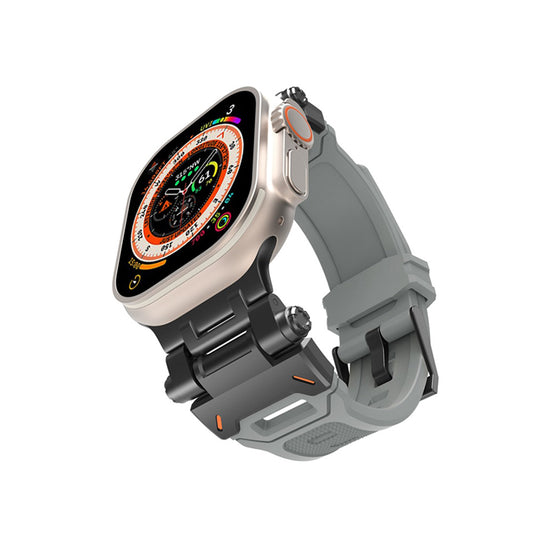 Techsuit W064 Armband für Apple Watch 49mm / 46mm / 45mm / 44mm / 42mm Serie, Schwarz Grau