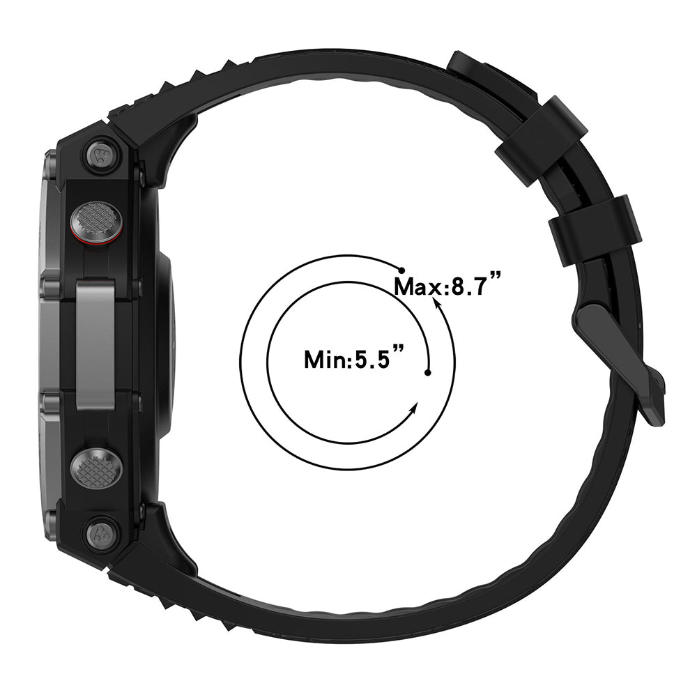 Bracelet Techsuit W067 pour Amazfit T-Rex 3, Noir