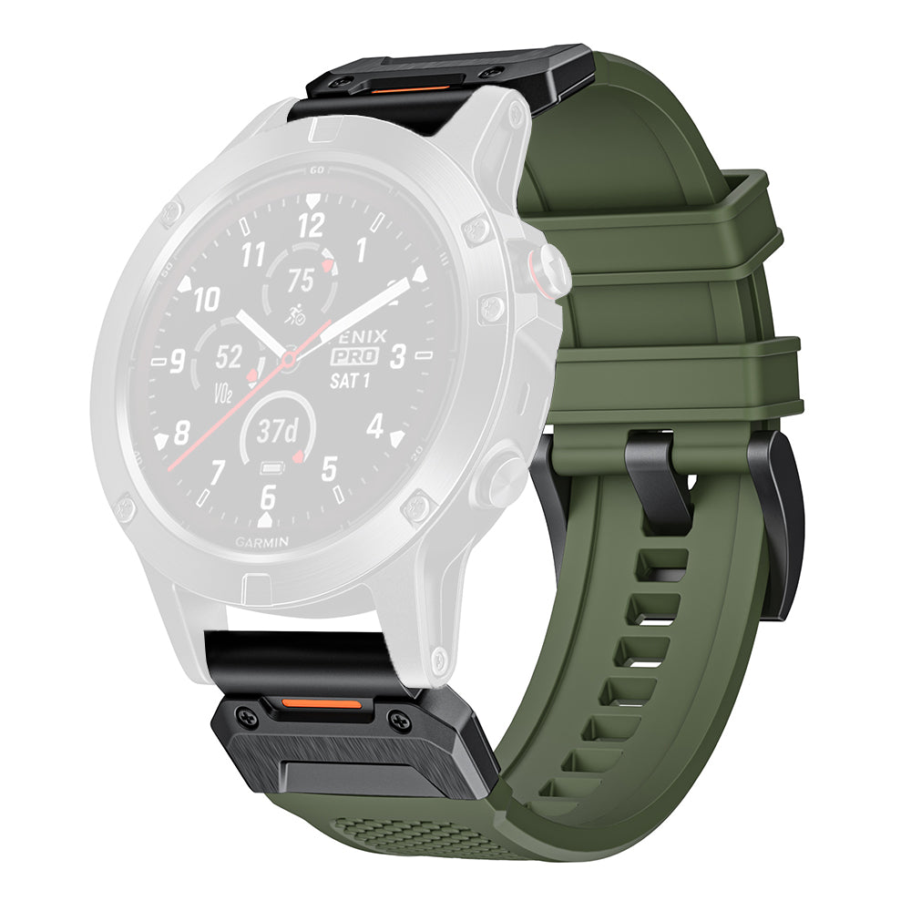 Bracelet Techsuit W068 pour Garmin Watch Fenix Series, 26mm, Vert Noir
