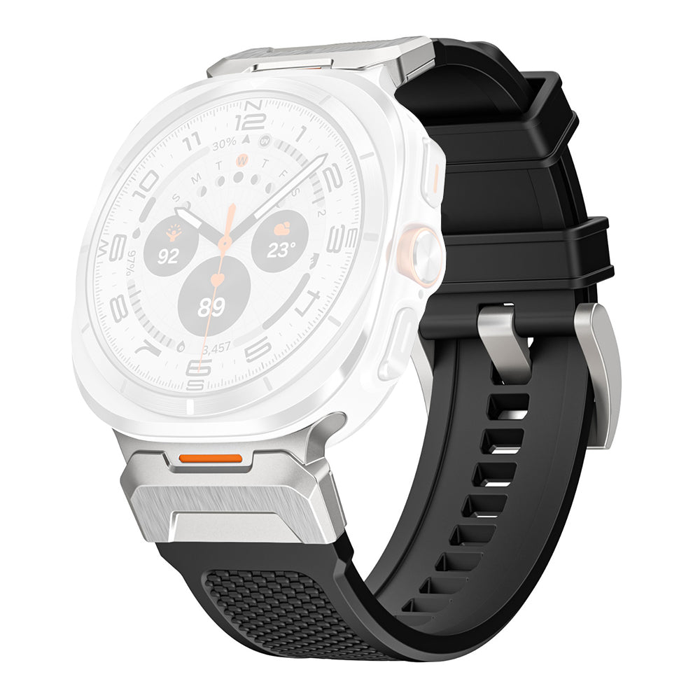 Cinturino Techsuit W068 per Samsung Galaxy Watch Ultra, Nero Argentato