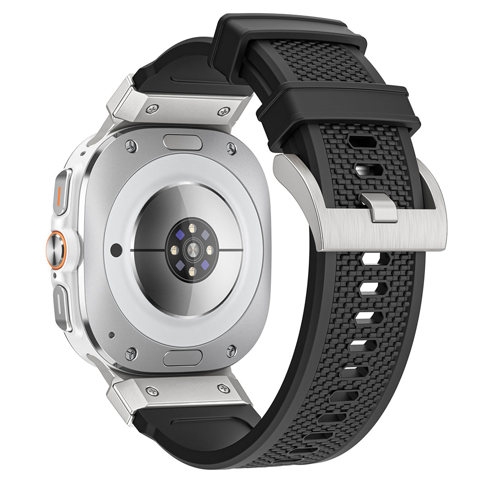 Cinturino Techsuit W068 per Samsung Galaxy Watch Ultra, Nero Argentato