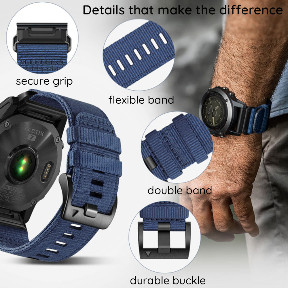 Bracelet Techsuit W070 pour Garmin Watch Fenix / Forerunner / Approach Series, 22mm, Orange