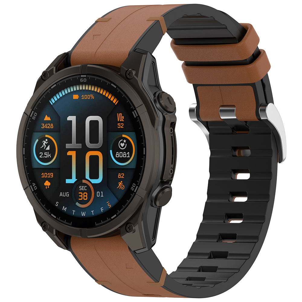 Techsuit W071 Armband für Garmin Watch Fenix Serie, 26mm, Braun