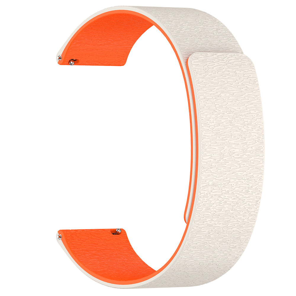 Bracelet Techsuit W074 pour Huawei Watch / Garmin Watch Series, 18mm, Beige Orange