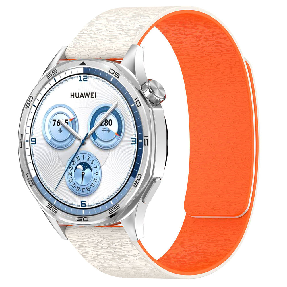 Bracelet Techsuit W074 pour Huawei Watch / Garmin Watch Series, 18mm, Beige Orange