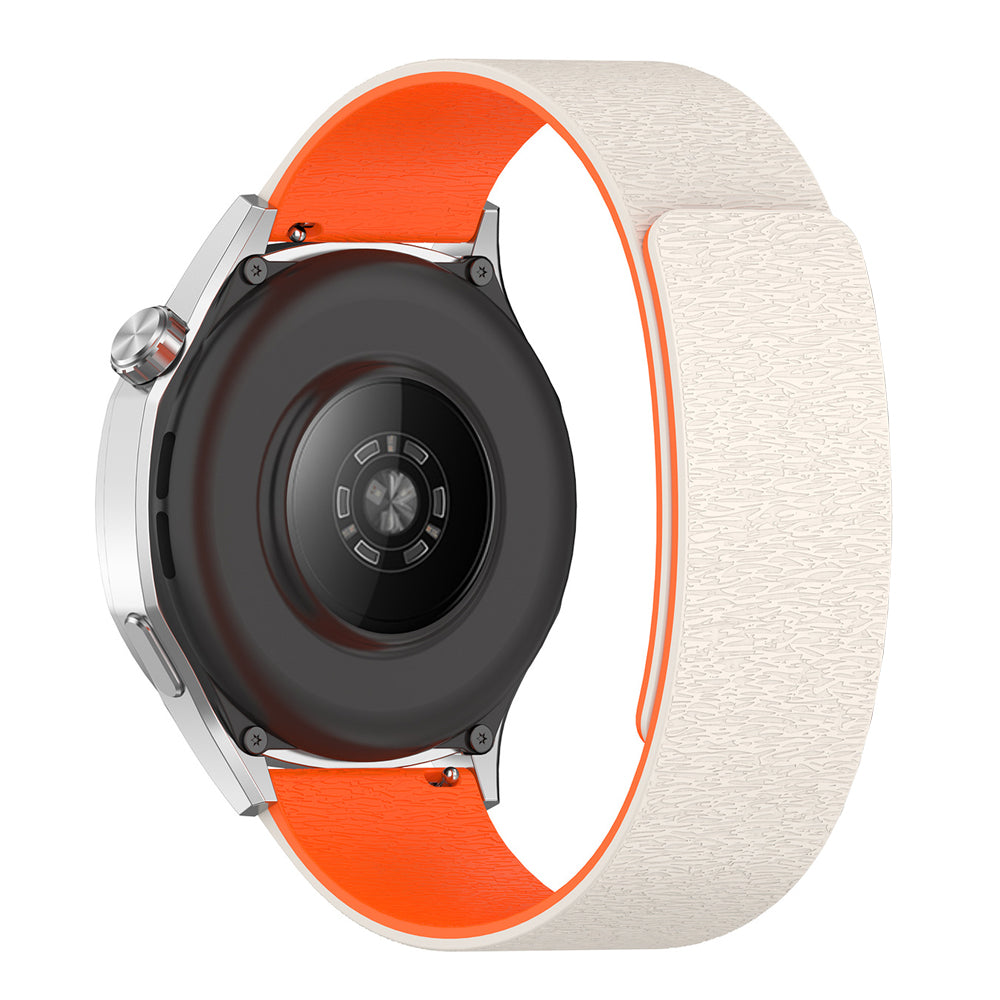 Bracelet Techsuit W074 pour Huawei Watch / Garmin Watch Series, 18mm, Beige Orange