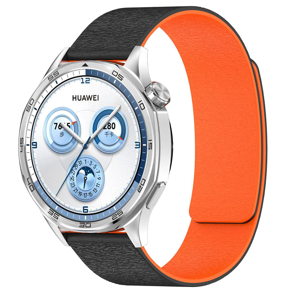 Techsuit W074 Armband für Huawei Watch / Garmin Watch Series, 18mm, Schwarz Orange