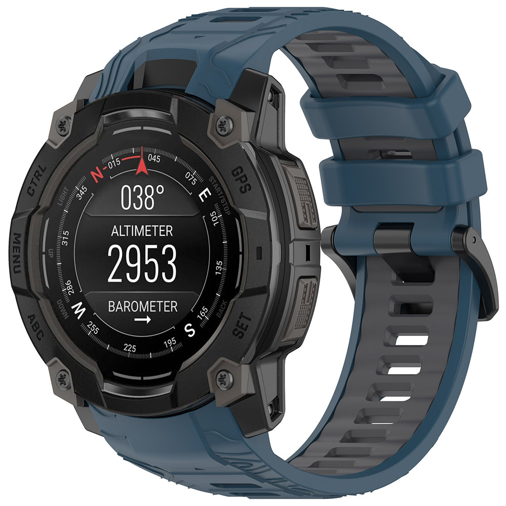 Techsuit W077 Strap for Garmin Instinct 3 45mm Solar / Instinct 3 45mm, Navy Blue