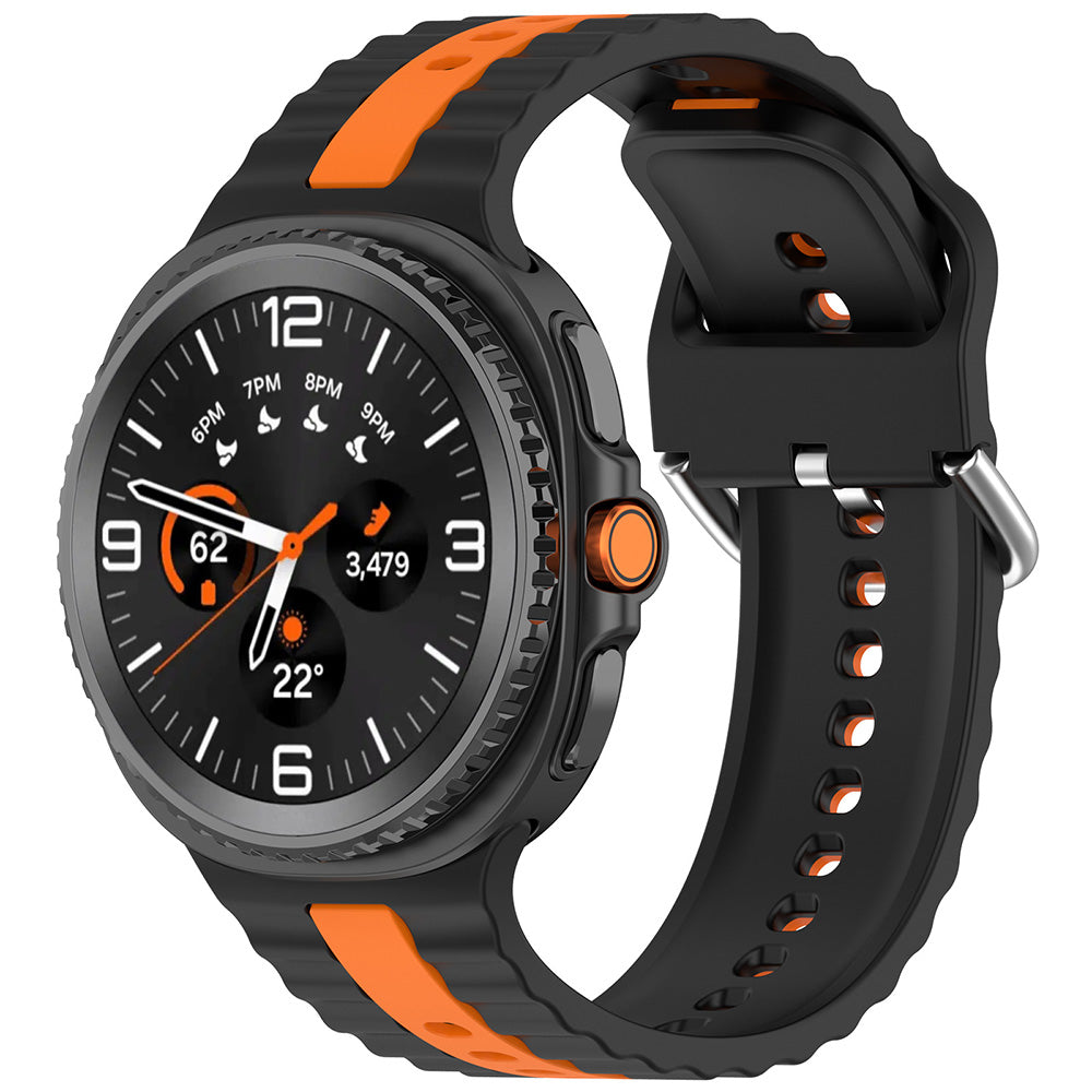 Cinturino Techsuit W078 per Samsung Galaxy Watch8 / Serie Watch8 Classic, Nero Arancione
