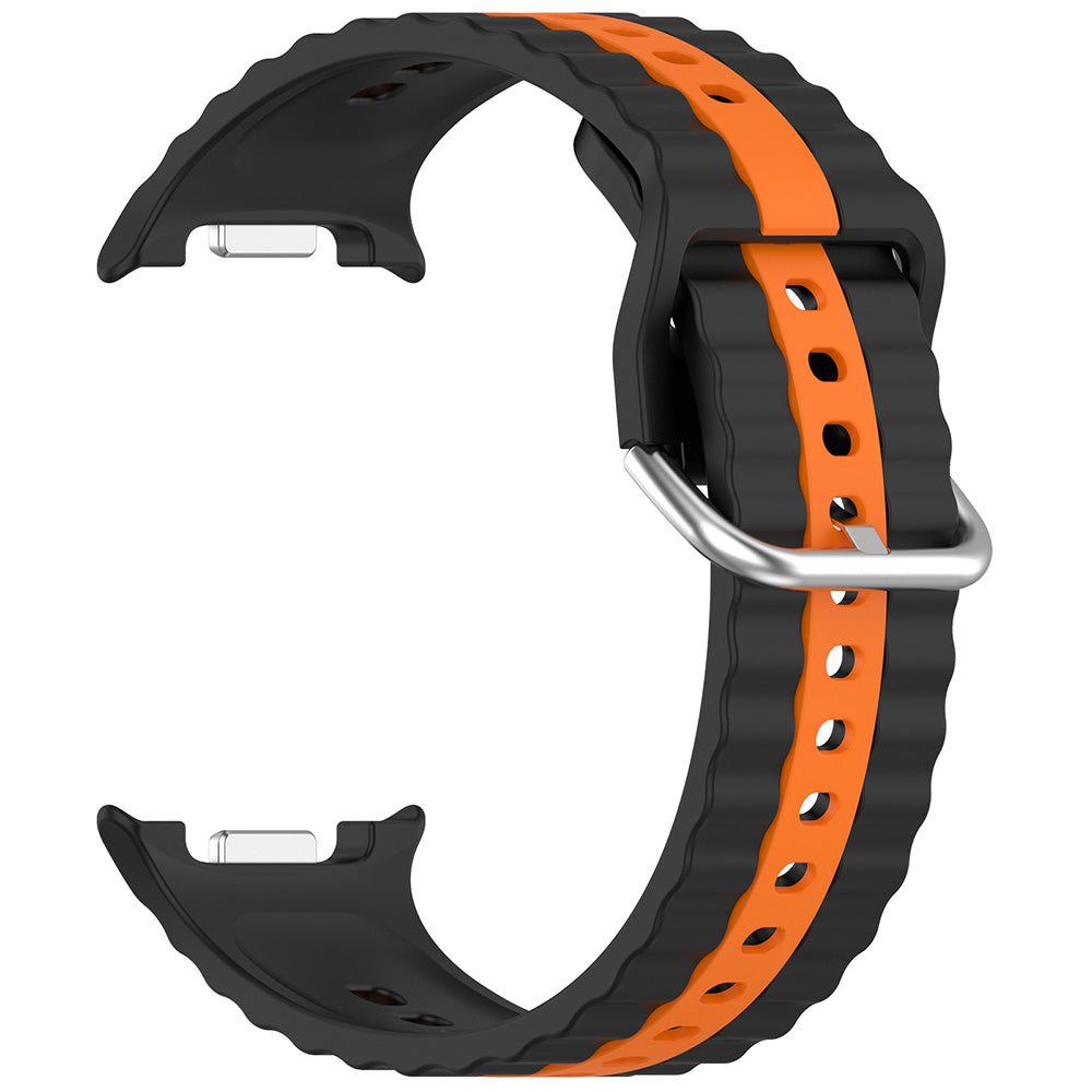 Cinturino Techsuit W078 per Samsung Galaxy Watch8 / Serie Watch8 Classic, Nero Arancione