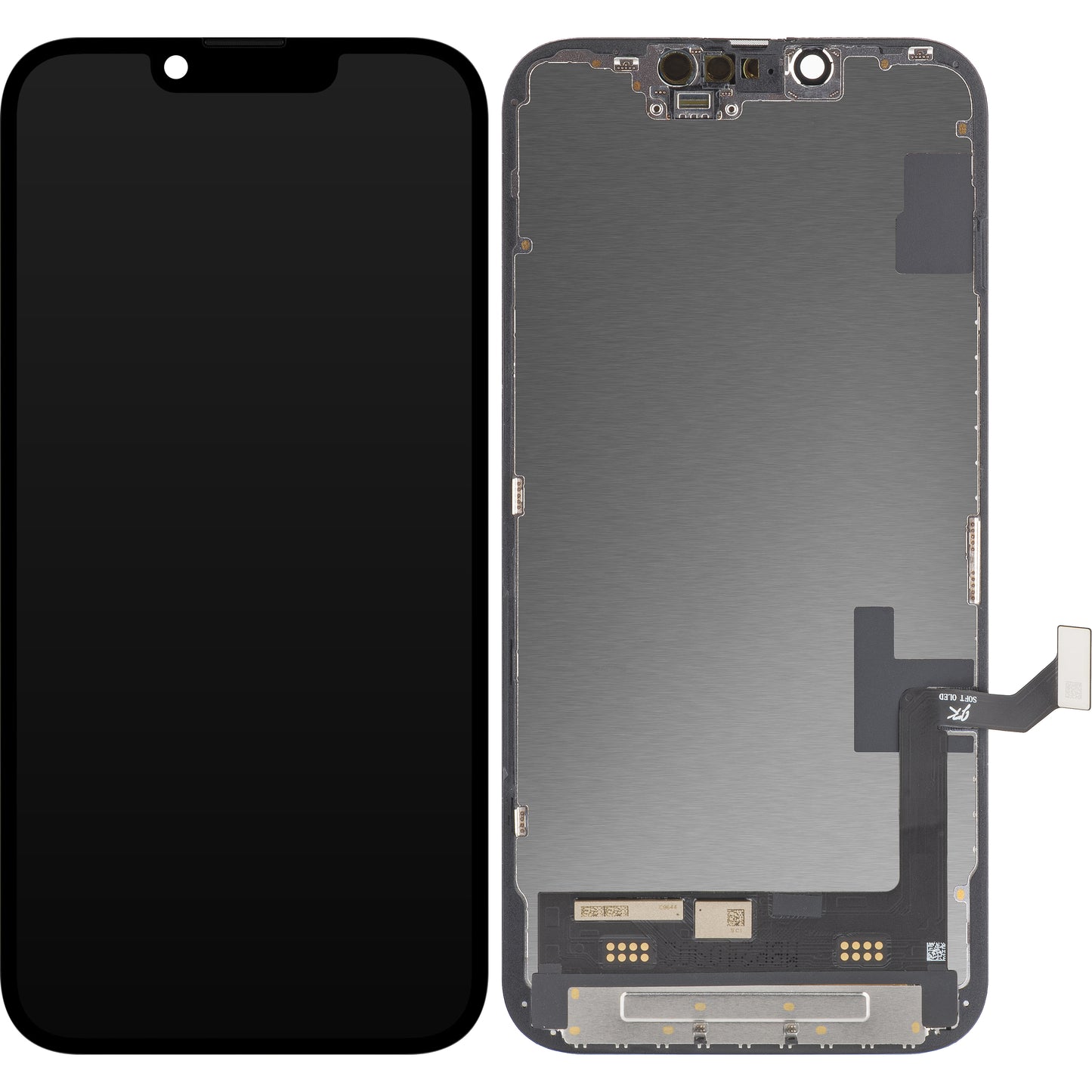 Ecran tactile JK pour Apple iPhone 14, avec cadre, version OLED, noir